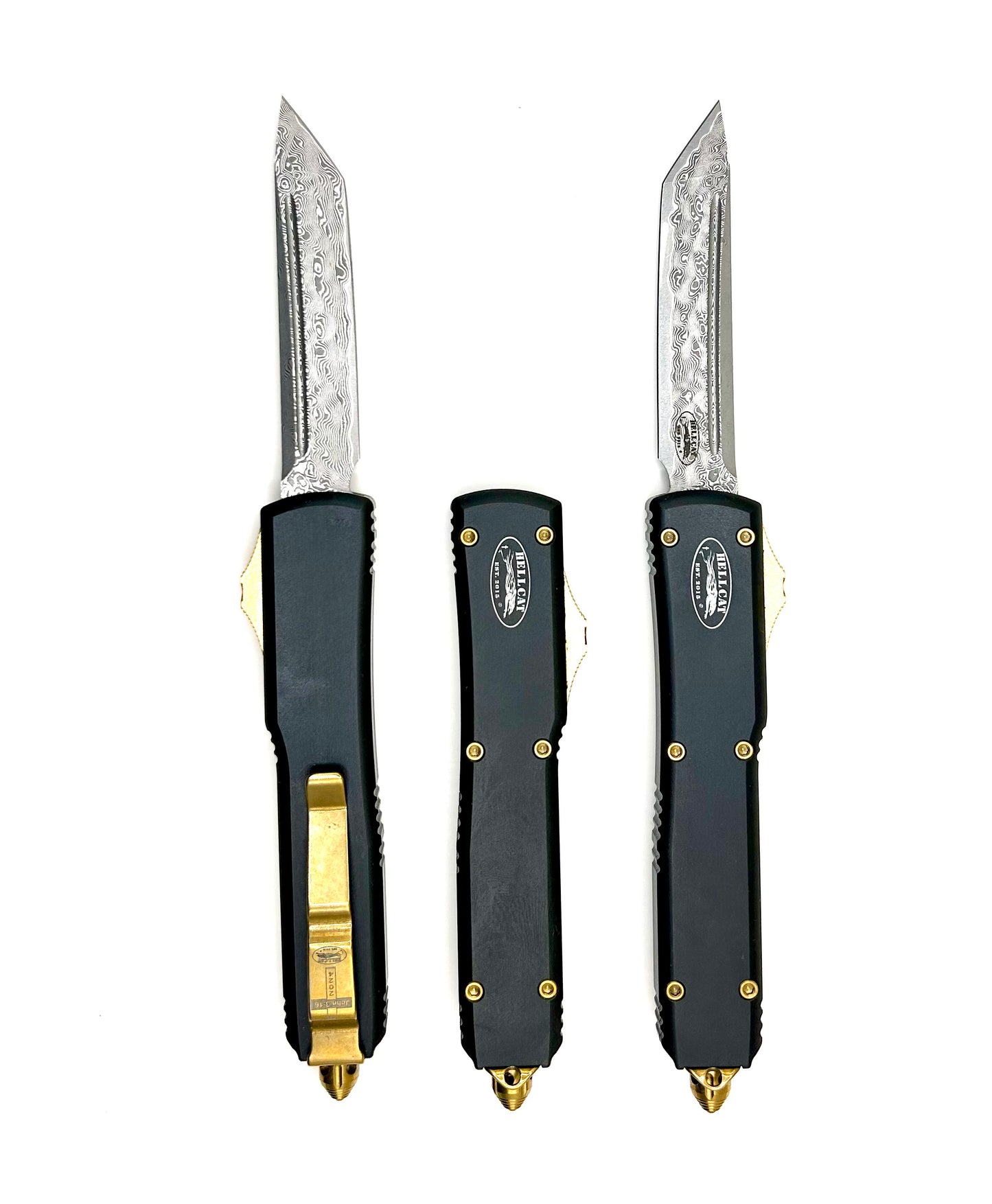 HELLCAT'S Gen 2 Medium Black With Gold Accent Damascus