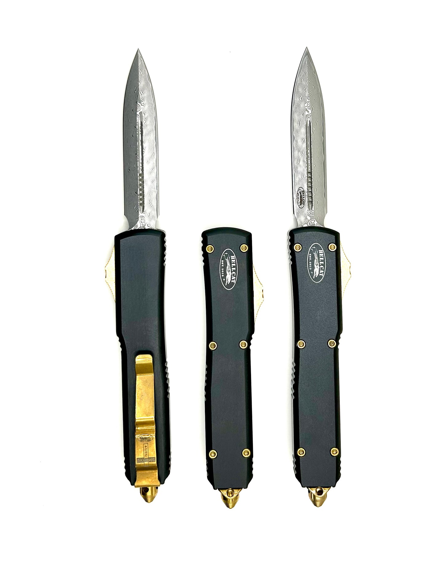 HELLCAT'S Gen 2 Medium Black With Gold Accent Damascus