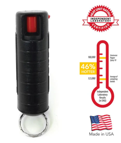 Streetwise 18 Stream Pepper Spray 0.5 oz Hard-case