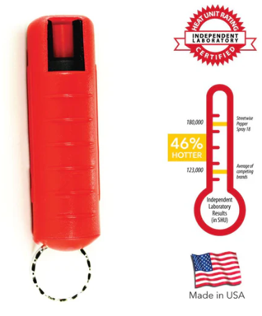 Streetwise 18 Stream Pepper Spray 0.5 oz Hard-case