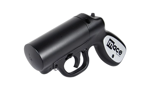 Mace® Pepper Gun Distance Defense Spray with STROBE LED, Matte Black