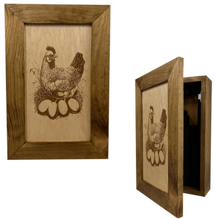 Hidden Gun Safe Chicken and Eggs Farmhouse Scene by Bellewood Designs