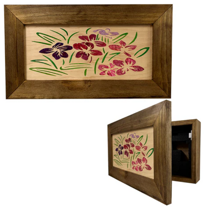 Hidden Gun Safe Just Flowers Wall Decoration - Wood Gun Cabinet To Securely Store Your Gun In Plain Sight by Bellewood Designs