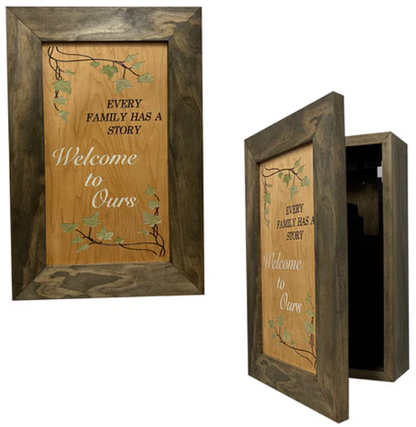 Wooden Gun Safe Wall Mountable Decoration Every Family Has a Story Welcome to Ours …