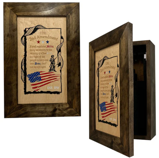 2nd Amendment Gun Safe - Wall Mounted Decorative Secure Gun Cabinet