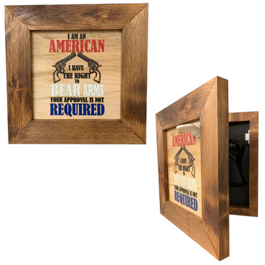 Patriotic 2nd Amendment I Have The Right To Bear Arms Hidden Gun Storage Firearm Concealment Wall Decor