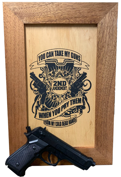 2nd Amendment Take My Guns Hidden Gun Storage Firearm Concealment Wall Decor