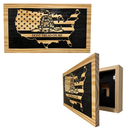 Dont Tread On Me Secure Decorative Wall-Mounted Gun Cabinet (Union)