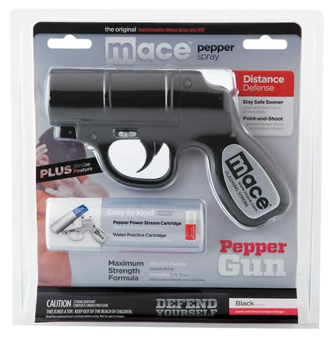 Mace®Pepper Gun with STROBE LED Black