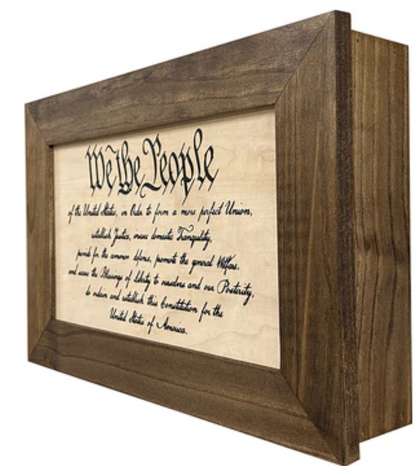 Hidden Gun Storage Cabinet We The People Constitution Preamble