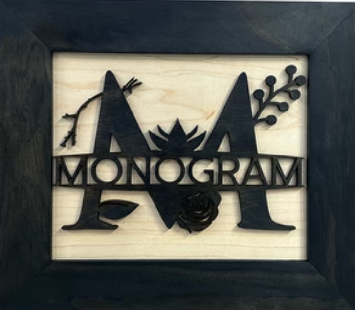 Personalized Monogrammed Last Name Hidden Gun Cabinet In Wall or On Wall Mount