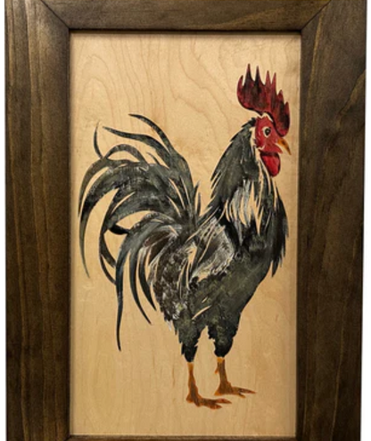 Hidden Gun Cabinet Farmhouse Rooster Art Wall Decoration - Secure Gun Safe by Bellewood Designs