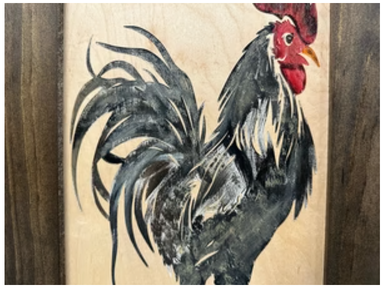 Hidden Gun Cabinet Farmhouse Rooster Art Wall Decoration - Secure Gun Safe by Bellewood Designs