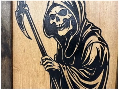 Hidden Gun Safe With Grim Reaper Design, Secure Concealed Gun Shelf by Bellewood Designs