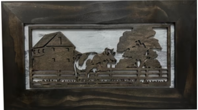 Decorative Cow Farm Wall-Mounted Secure Gun Cabinet - Gun Safe To Securely Store Your Gun & Home Self Defense Gear