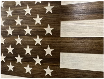 American Flag Decorative & Secure Wall-Mounted Gun Cabinet (Dark Walnut)