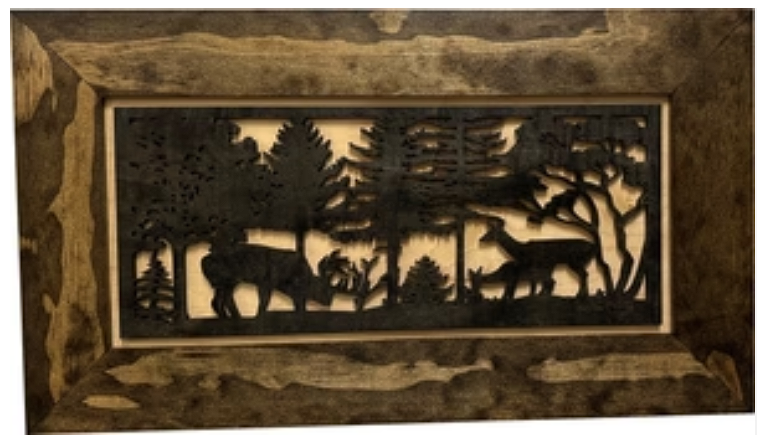 Decorative Deer Scene Wall-Mounted Secure Gun Cabinet - Gun Safe To Securely Store Your Gun & Home Self Defense Gear