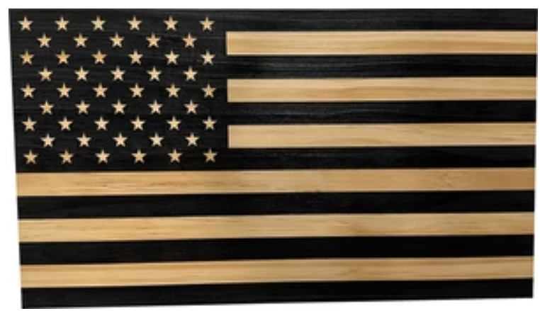 American Flag Decorative & Secure Wall-Mounted Gun Cabinet (Carbon Gray)