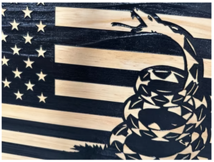 Dont Tread On Me Secure Decorative Wall-Mounted Gun Cabinet (Stripes)