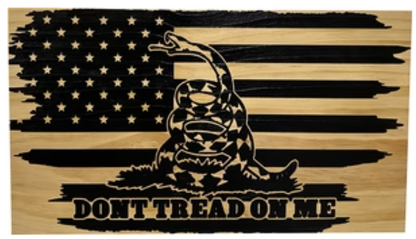 Dont Tread On Me Secure Decorative Wall-Mounted Gun Cabinet (Distressed)