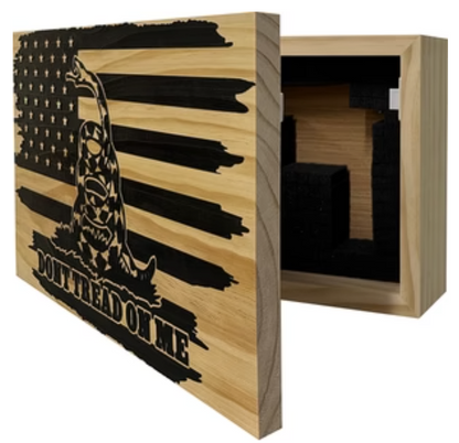 Dont Tread On Me Secure Decorative Wall-Mounted Gun Cabinet (Distressed)