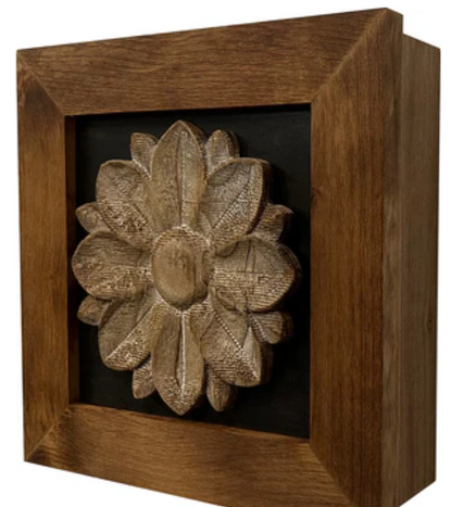 Hidden Gun Cabinet Wall Decor Distressed Flower (Black)