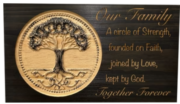 Our Family Tree Roots Wall Decoration Gun Safe - Securely Store Your Gun Safely in Plain Sight