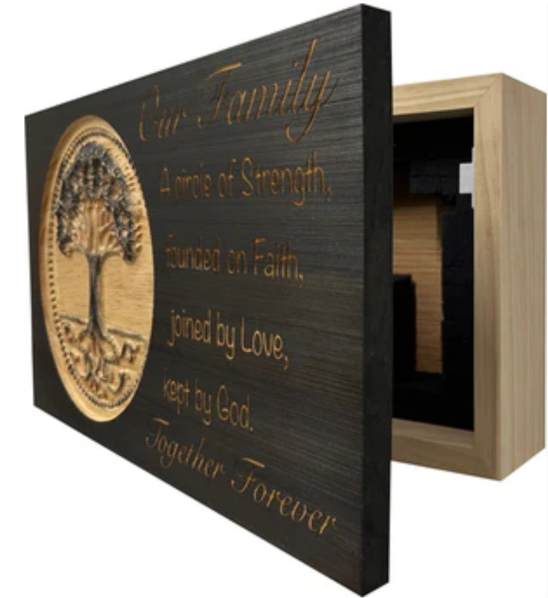 Our Family Tree Roots Wall Decoration Gun Safe - Securely Store Your Gun Safely in Plain Sight