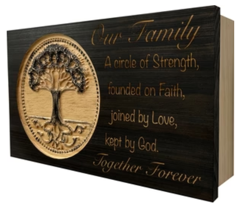 Our Family Tree Roots Wall Decoration Gun Safe - Securely Store Your Gun Safely in Plain Sight