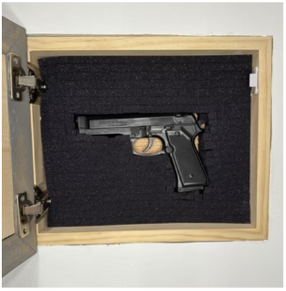 In Wall Gun Safe with Decorative Front Always Kiss Me Goodnight to Securely Store Your Gun In The Wall