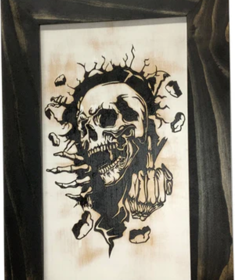 Gothic Skull Giving Middle Finger Decorative Gun Cabinet To Securely Store Your Gun In Any Room