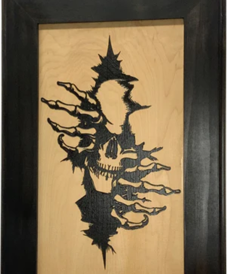 Gothic Skull Through The Wall Decorative Gun Cabinet To Securely Store Your Gun In Any Room