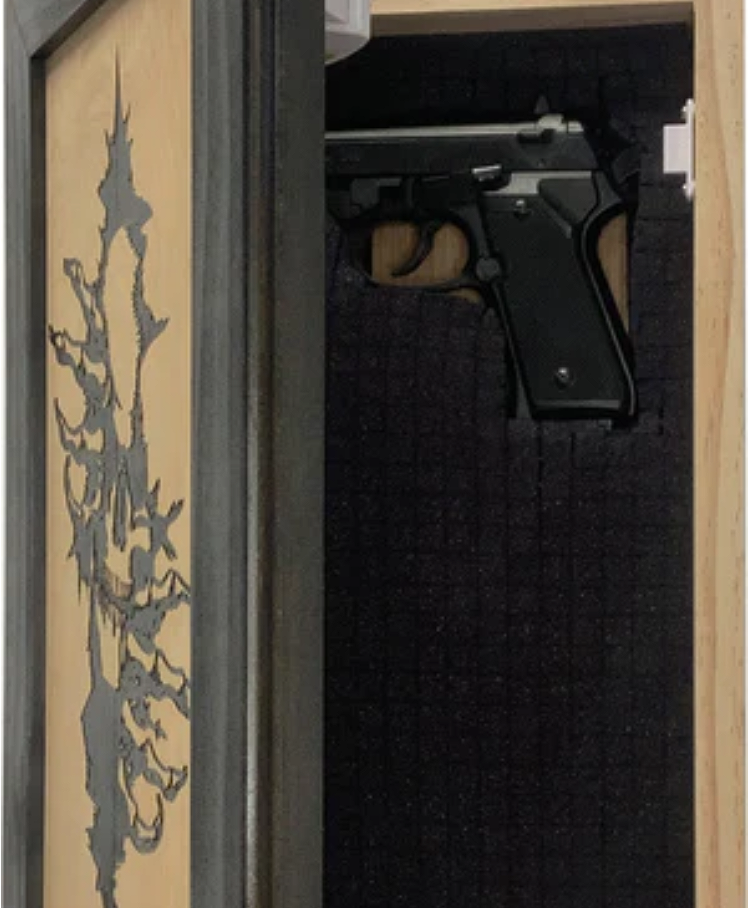 Gothic Skull Through The Wall Decorative Gun Cabinet To Securely Store Your Gun In Any Room