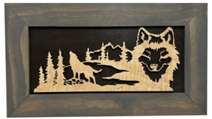 Wall-Mounted Gun Cabinet Wolf Scenery Wall Decoration - Gun Safe To Securely Store Your Gun In Plain Sight