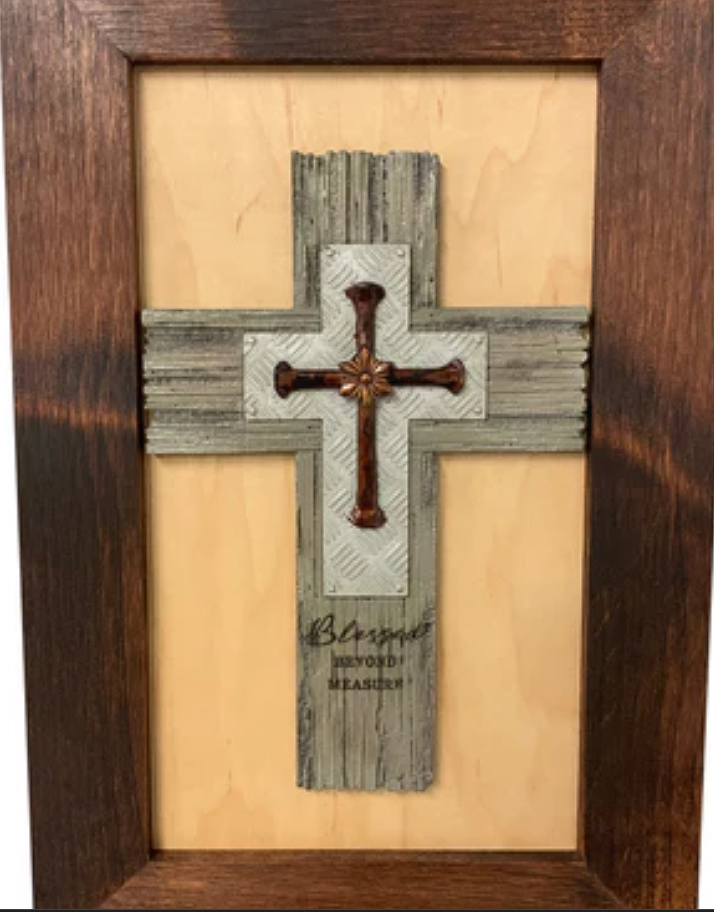 Blessed Beyond Measure Cross Decorative Wall-Mounted Secure Gun Cabinet