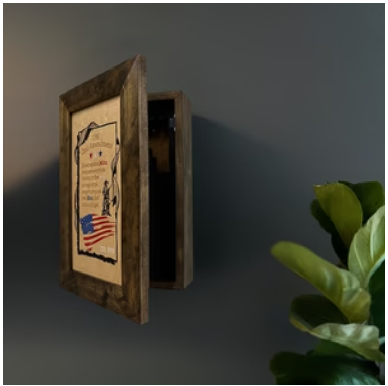 2nd Amendment Gun Safe - Wall Mounted Decorative Secure Gun Cabinet