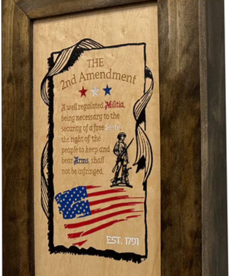 2nd Amendment Gun Safe - Wall Mounted Decorative Secure Gun Cabinet