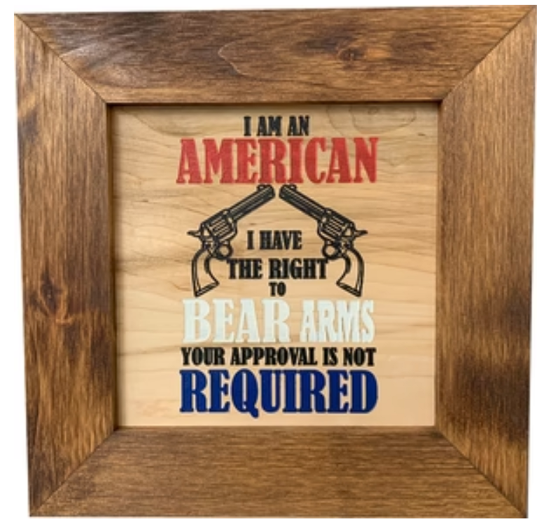 Patriotic 2nd Amendment I Have The Right To Bear Arms Hidden Gun Storage Firearm Concealment Wall Decor