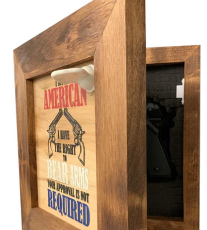 Patriotic 2nd Amendment I Have The Right To Bear Arms Hidden Gun Storage Firearm Concealment Wall Decor