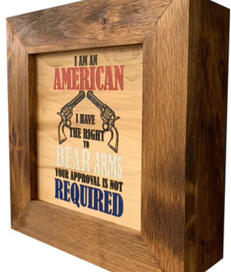 Patriotic 2nd Amendment I Have The Right To Bear Arms Hidden Gun Storage Firearm Concealment Wall Decor