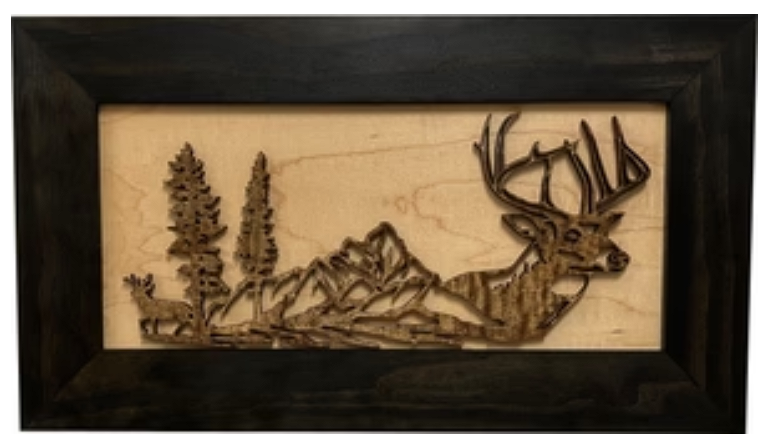 Decorative Secure Gun Cabinet with Deer Scene - Wall-Mounted Gun Safe To Securely Store Your Personal Protection