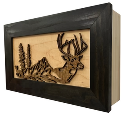 Decorative Secure Gun Cabinet with Deer Scene - Wall-Mounted Gun Safe To Securely Store Your Personal Protection