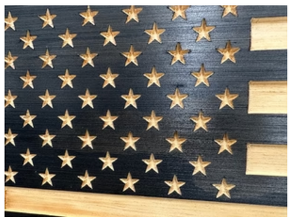 Carved American Flag Decorative Wall-Mounted Secure Gun Cabinet