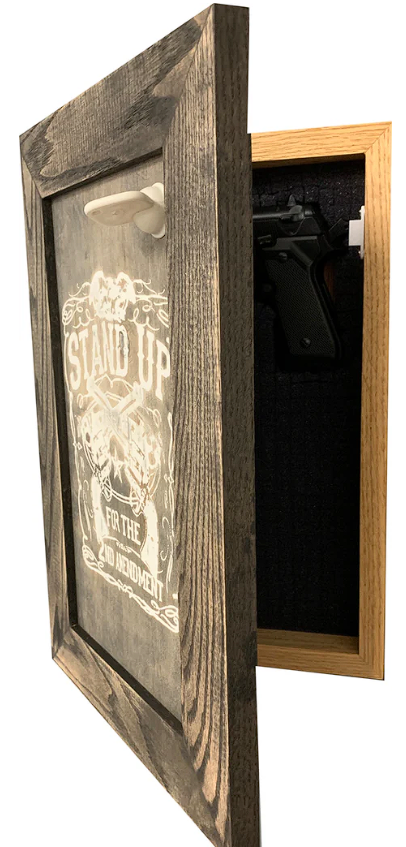 Stand Up for the 2nd Amendment Hidden Gun Storage Firearm Concealment Wall Decor