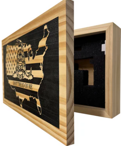 Dont Tread On Me Secure Decorative Wall-Mounted Gun Cabinet (Union)