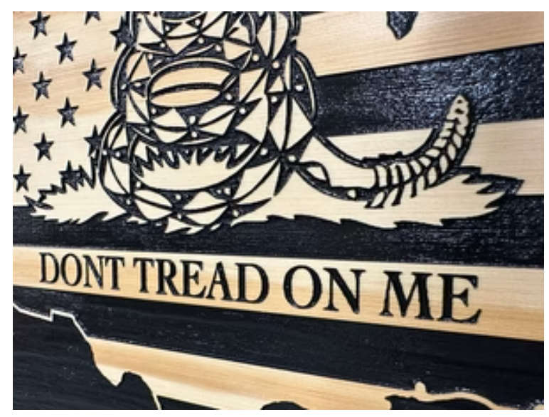 Dont Tread On Me Secure Decorative Wall-Mounted Gun Cabinet (Union)