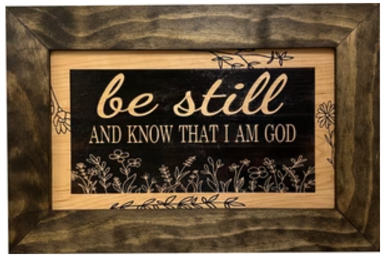 Bible Verse Decorative & Secure Wall-Mounted Gun Cabinet - Be Still and Know That I am God Psalm 46:10 Gun Safe