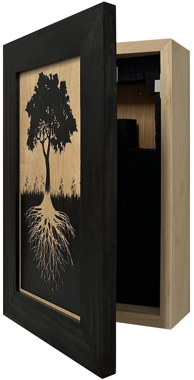 Hidden Gun Storage Tree Roots Silhouette Concealment Shelf