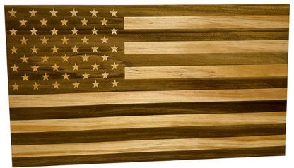 American Flag Hidden Gun Storage Decorative & Secure Wall-Mounted Concealed Gun Cabinet (Natural)