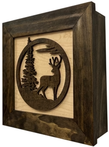 Buck in Nature Decorative Wall-Mounted Gun Cabinet - Gun Safe To Securely Store Your Gun And Other Home Defense Gear